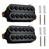 SAPHUE Adjustable Metal Double Coil Electric Guitar Pickups Humbucker Punk Neck/Bridge Pickup (Black)