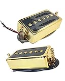 LAMSAM P90 Tone Pickups Set, Humbucker-sized Single Coil Neck Pick-up and Bridge Pick Up Loaded Rubber Magnets, as Replacement Parts for...