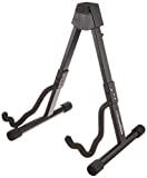 Amazon Basics Adjustable Guitar Folding A-Frame Stand for Acoustic and Electric Guitars with Non-Slip Rubber and Soft Foam Arms, Fully...