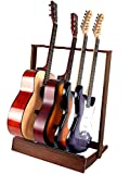 SNIGJAT Guitar Stand for Multiple Guitars (6 Electric or Bass, or 4 Acoustic Guitars), Wood Guitar Rack for Home, Studio, Guitar Display...