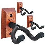 Neboic 3 Pack Guitar Wall Mount, Wood Guitar Wall Hanger, Guitar Hook, Guitar Accessories for Acoustic Electric Bass Guitar Ukulele Banjo...