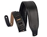 Levy's Leathers 3' Wide Leather Guitar Strap with Foam Padding and Garment Leather Backing; Black (M26PD-BLK)
