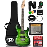 Pyle Beginner Electric Guitar Kit w/ Amp, Full Size Instrument w/ Humbucker Pickups, Amplifier & Accessories, 39' Green